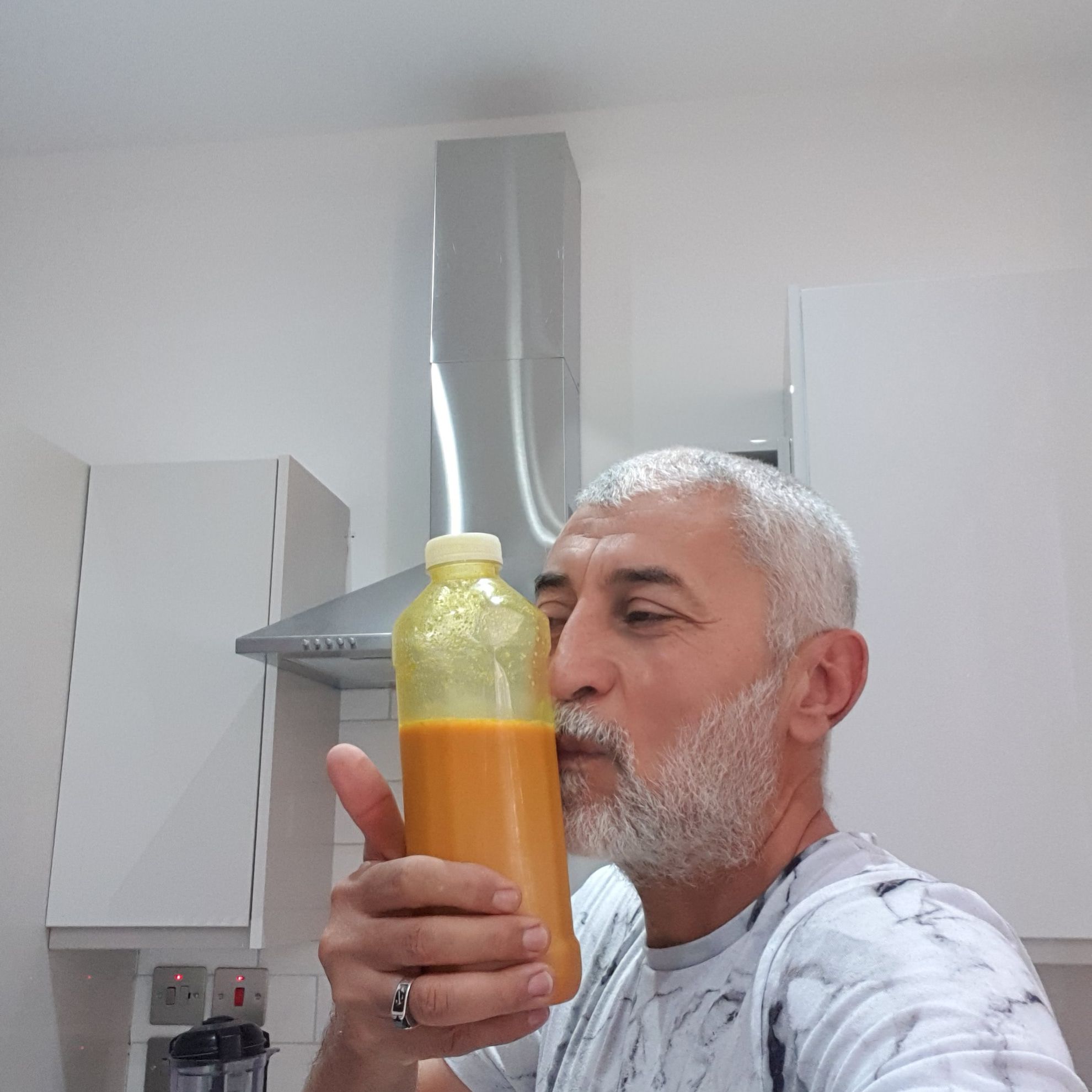 Ahmed Osman with fresh juice